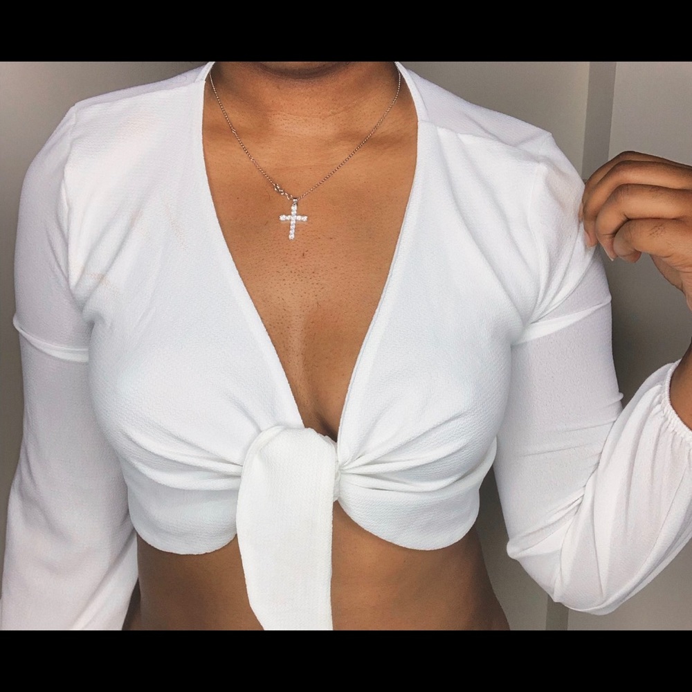 White crop top